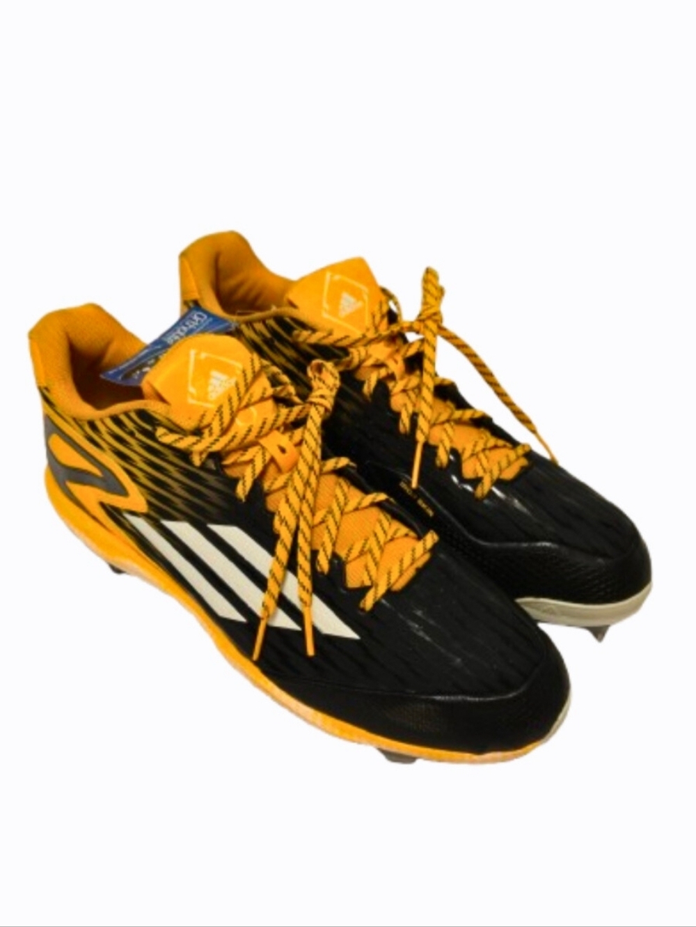 Adidas Men’s Metal Baseball Cleats Size 16 Yellow Black Ortholite Insoles
